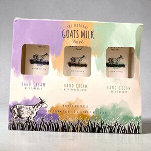 Natural Goats Milk Company Hand Cream Trio Coconut Lavender Manuka Honey Giftset